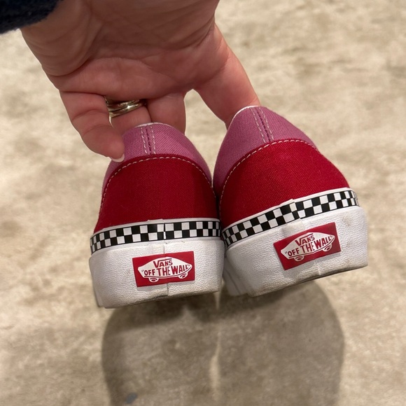 Vans Two-Tone Red and Pink Slip-Ons M 6.5/ W 8 - Picture 2 of 8